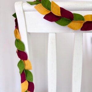 Felt Fall Garland, Autumn Felt Garland, Vintage  fall Leaf Garland, Farmhouse Garland, Holiday Farmhouse Decor, Felt Thanksgiving garland