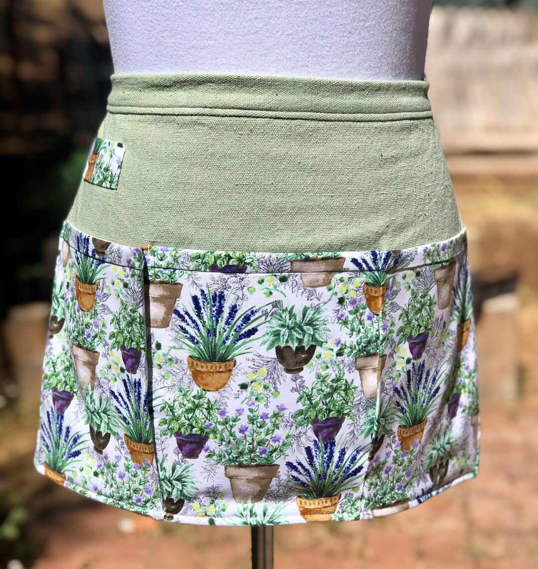 Garden Apron Garden Apron With Pockets Gardening Gift Etsy