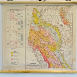 1948 Original Physiographical Map Subdivisions of the CANADIAN CORDILLERA / 1948 Carte Géographique Géologique Scolaire