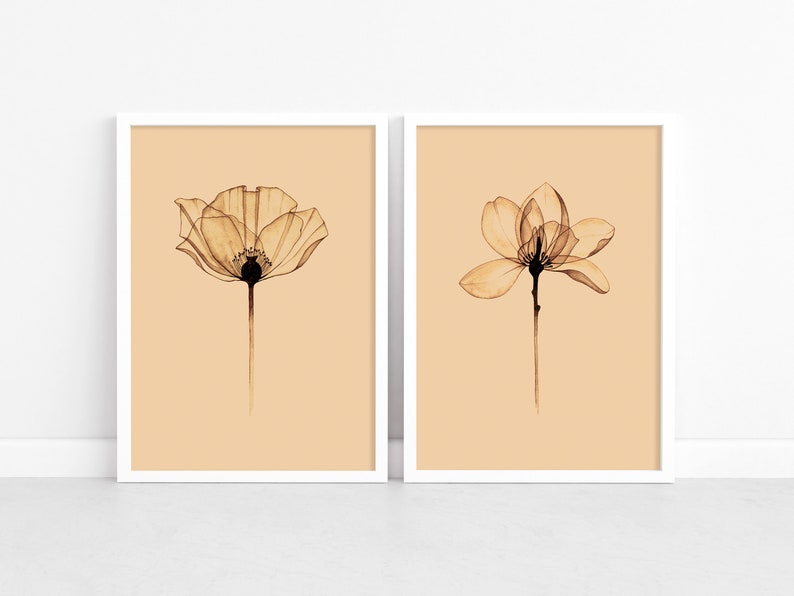 Green Prints Green Floral Prints Set of 2 Watercolour Etsy