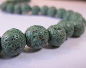 recycled beads, green beads, 10mm balls, wood beads, recycled balls, jewelry design, jewelry making, RCY09G
