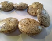 recycled beads, round flat beads, wood beads, beige beads, ivory color beads, jewelry making, jewelry design, 40mm beads, RCY08VY