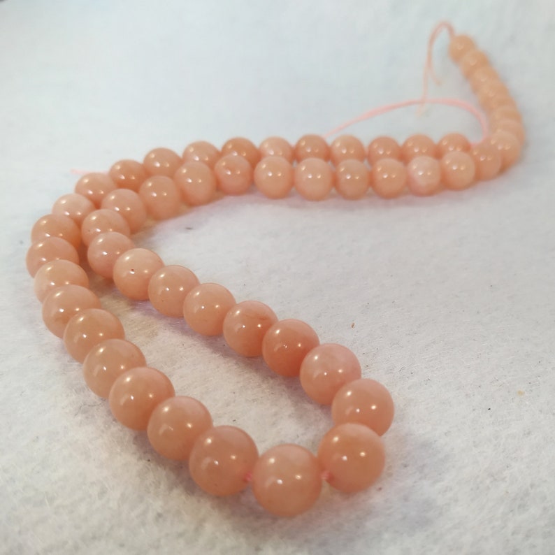 8mm peach color ball mineral bead peach beads dyed jade | Etsy
