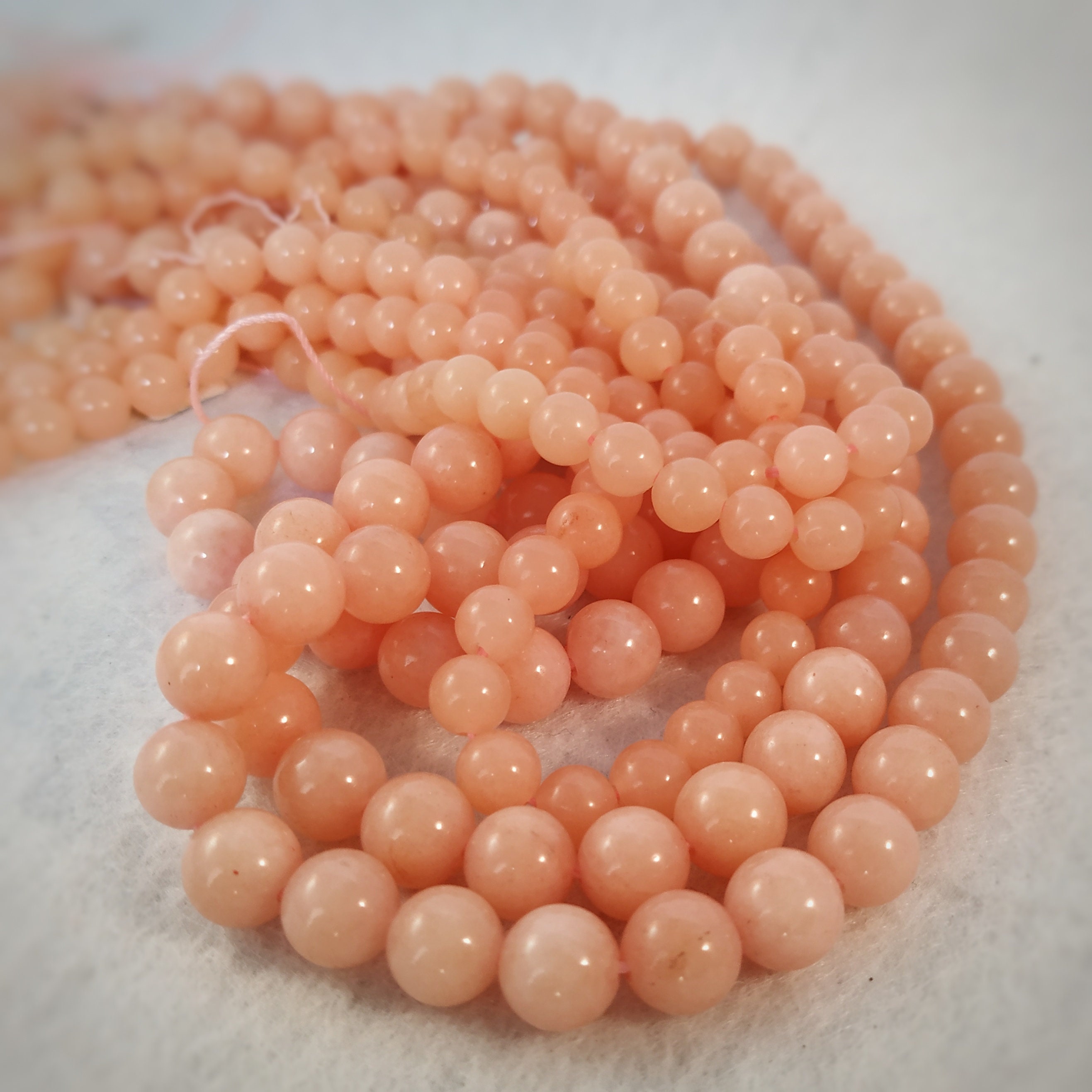 8mm peach color ball mineral bead peach beads dyed jade | Etsy