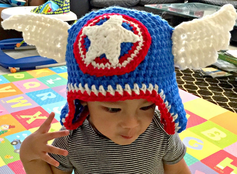 Super Cool Super Hero Hat with Wings Handmade Crocheted Hats Etsy