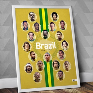 Brazil Greatests / Brazilian football legends Art / World Cup Print / Brazil Legends Print / Brazilian legends / Brazil greats wall art