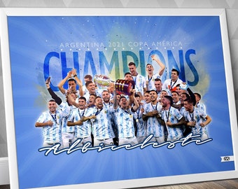 Argentina Champions / Argentina National Team / Albiceleste / Copa América 2021 / Argentina Print / Soccer Poster / Football Print