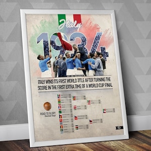 1934 World Cup Italy Print: Vintage Champions Poster