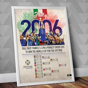 2006 World Cup Winners / Italy National Team / Italy 2006 / World Cup Print / Italy Print / Azzura / Italy Football / Italy Poster / Italy
