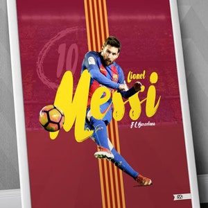 Lionel Messi / FC Barcelona / Illustration Poster Print / Football Print / UCL / Argentina / Spain / Messias / La Liga / Messi / FCB
