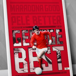 George Best MUFC Print / George Best Poster /   / Manchester United FC / Red Devils Art / Football Poster / Football Print / George Best