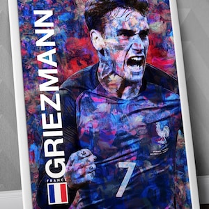 Antoine Griezmann - France National Team / France / Griezmann / Illustration Poster Print / Football Print / World Cup / Euro