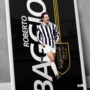 Roberto Baggio - Juventus Lengend / Roberto Baggio Poster / Roberto Baggio Print / Juve Gift / Football Print / Soccer Poster / Juve Poster