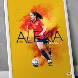 Alexia Putellas Poster / Spain National Team / Alexia Putellas Print / Alexia Putellas Art / Alexia Putellas Spain / Soccer art