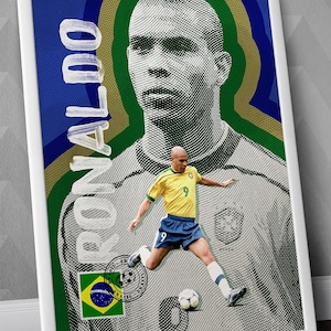 Ronaldo - Brasil National Team / Ronaldo / The Phenomenon / Ronaldo Print / Ronaldo Poster / Ronaldo Art / Football art / Soccer art