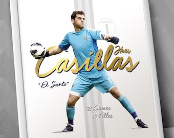 Iker Casillas 'el Santo' Art Print, Real Madrid Legend