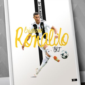 Cristiano Ronaldo / Juventus / Juventus FC / Juve / Illustration Poster Print / Football Print / Italy / Serie A / La Vecchia Signora / UCL