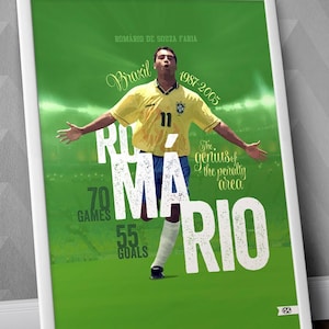 Romário - Seleção Brasileira / Pôster Romário / Estampa Romário / Pôster Futebol / Pôster Futebol / Arte Futebol / Estampa Futebol / Romário