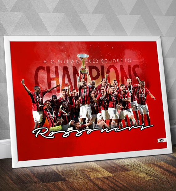 Scudetto AC Milan 2022 / Poster dei Campioni del Milan / Campioni della  Serie A del Milan / Poster del Milan / Arte Milan / Stampa Rossoneri /  Regalo Milan -  Italia