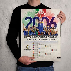 2006 Weltmeister / Italien National Mannschaft / Italien 2006 / WM Sieger / Italien Print / Azzura / Italien Fußball / Italien Poster / Italien Bild 2
