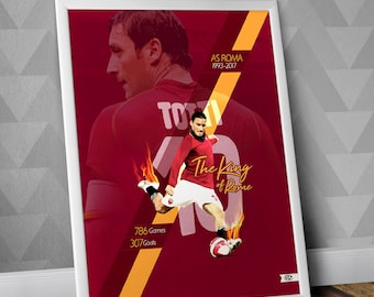 Francesco Totti - Der König von Rom / Totti Druck / Totti Poster / Totti Roma / AS Roma / Totti Kunst / Roma Druck / Francesco Totti Kunst