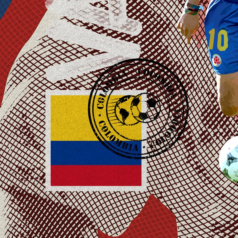 Carlos Valderrama Colombia National Team / Valderrama Print / Valderrama Poster / Valderrama Art / Football Print / Colombia Poster image 7
