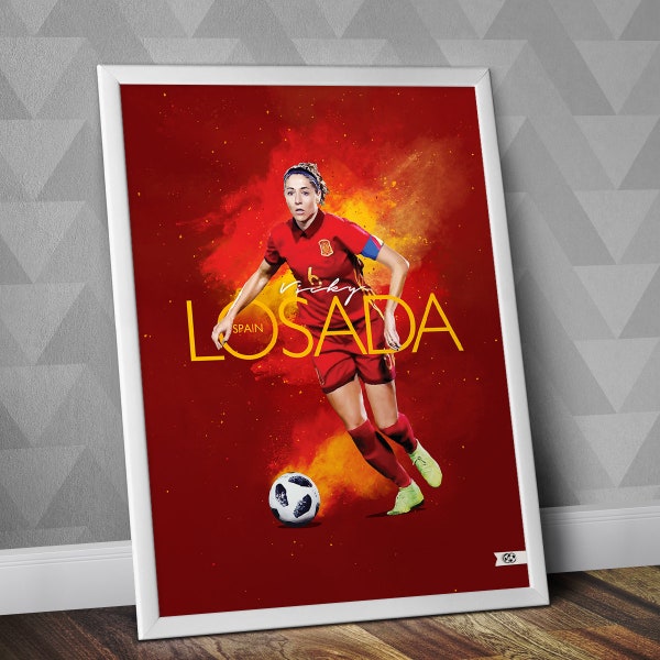 Vicky Losada Poster / Spain National Team / Vicky Losada Print / Vicky Losada Art / Vicky Losada Spain / Women's Soccer art / Football Art