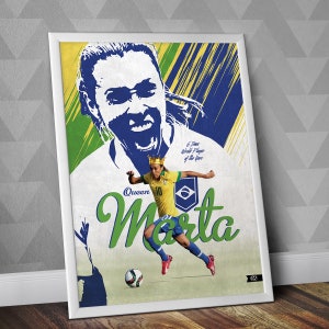 Reina Marta - La reina del fútbol / Marta Print / Marta Brazil Poster / Football Posters / Soccer Posters / Soccer Prints / Marta Art