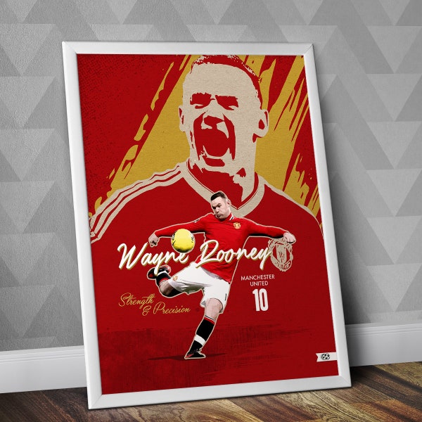 Wayne Rooney - Manchester United FC / Wayne Rooney Print / Wayne Rooney Poster / Football Print / Soccer Print / Manchester United Art