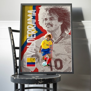 Carlos Valderrama Colombia National Team / Valderrama Print / Valderrama Poster / Valderrama Art / Football Print / Colombia Poster image 5
