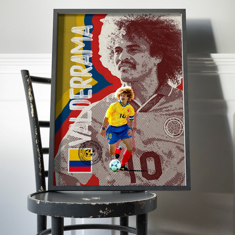 Carlos Valderrama Colombia National Team / Valderrama Print / Valderrama Poster / Valderrama Art / Football Print / Colombia Poster image 5