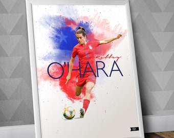 Kelley O'Hara - Usa National Team / Kelley O'Hara Print / Kelley O'Hara USA / Kelley O'Hara Poster / Football Art / Soccer Art