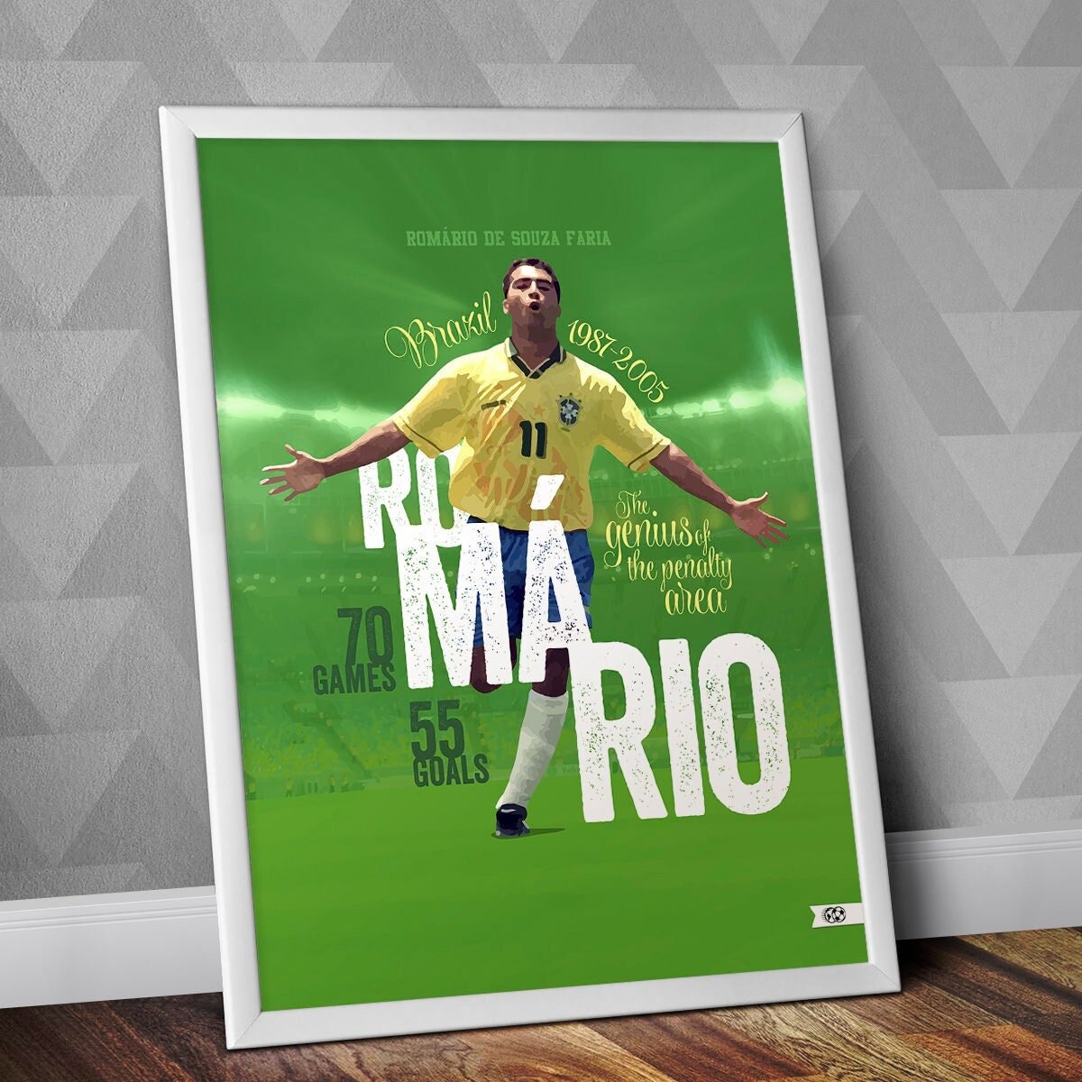 Romário Seleção Brasileira / Pôster Romário / Estampa Romário Seleção Brasileira / Pôster Romário / Estampa