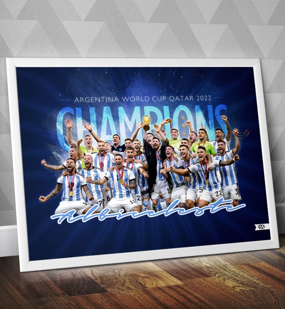 Cartel Poster Cumple Messi Argentina Campeon Personalizado