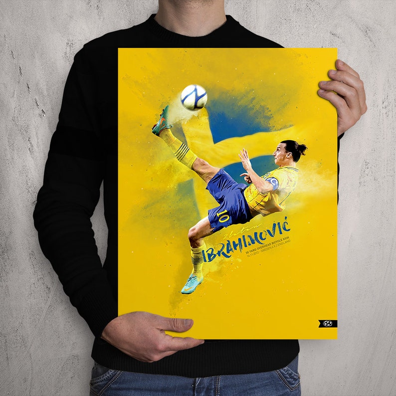 Zlatan Ibrahimovic 30 Yard Overhead Bicycle kick Suède | Etsy