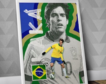 Kaká - Brasil National Team / Kaká / Legend Print / Kaká Print / Kaká Poster / Kaká Art / Football art / Soccer art / AC Milan / Brazil Art