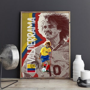 Carlos Valderrama Colombia National Team / Valderrama Print / Valderrama Poster / Valderrama Art / Football Print / Colombia Poster image 3