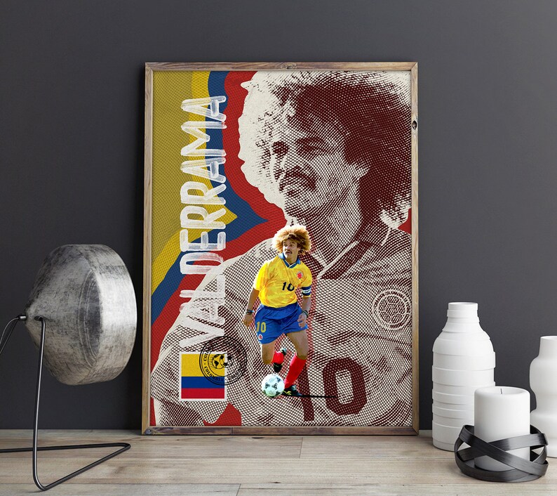 Carlos Valderrama Colombia National Team / Valderrama Print / Valderrama Poster / Valderrama Art / Football Print / Colombia Poster image 3