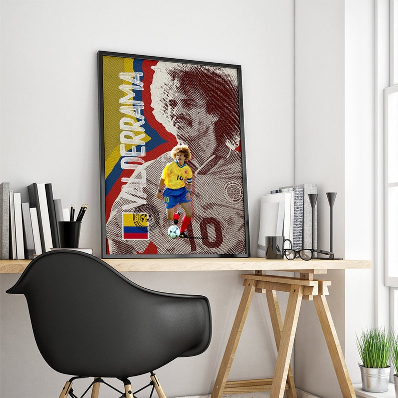 Carlos Valderrama Colombia National Team / Valderrama Print / Valderrama Poster / Valderrama Art / Football Print / Colombia Poster image 4