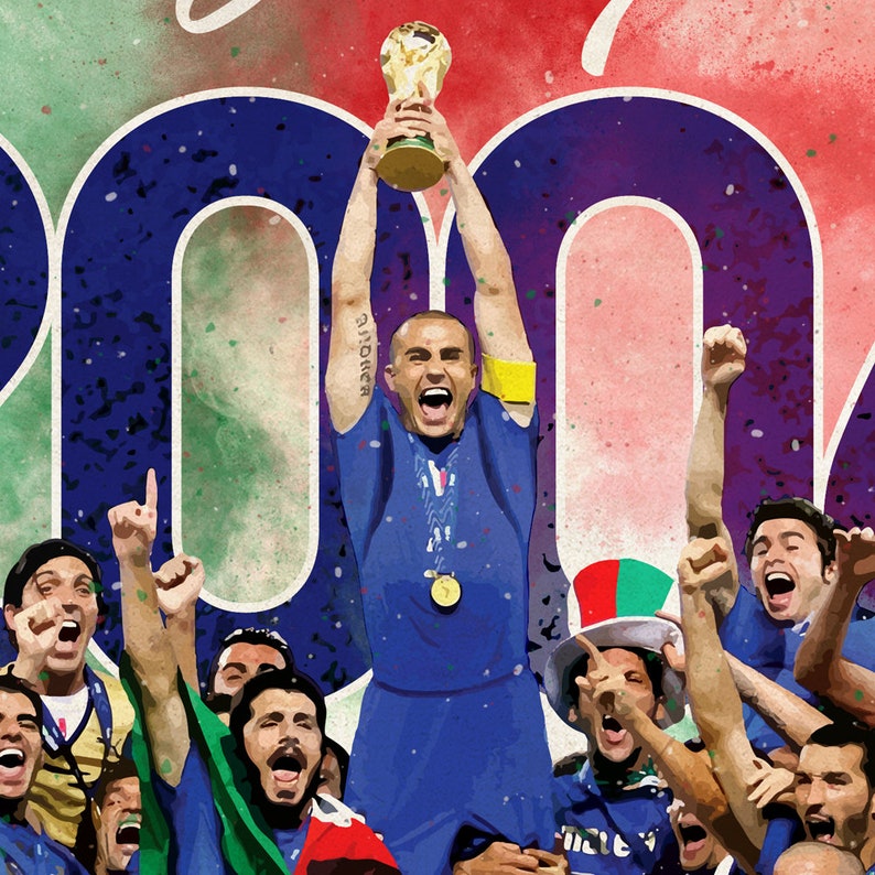 2006 Weltmeister / Italien National Mannschaft / Italien 2006 / WM Sieger / Italien Print / Azzura / Italien Fußball / Italien Poster / Italien Bild 5