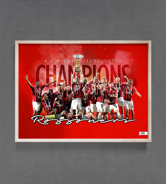 Milan 2022 Scudetto / Champions Poster / Milan Serie - Etsy