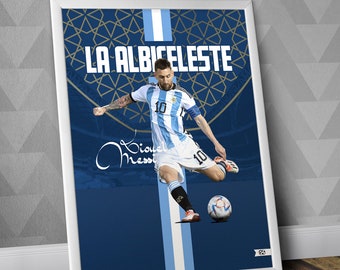 Lionel Messi - Argentina National Team / Lionel Messi Poster / Lionel Messi Print / La Albiceleste / Messi / Messi Argentina / Messi Art