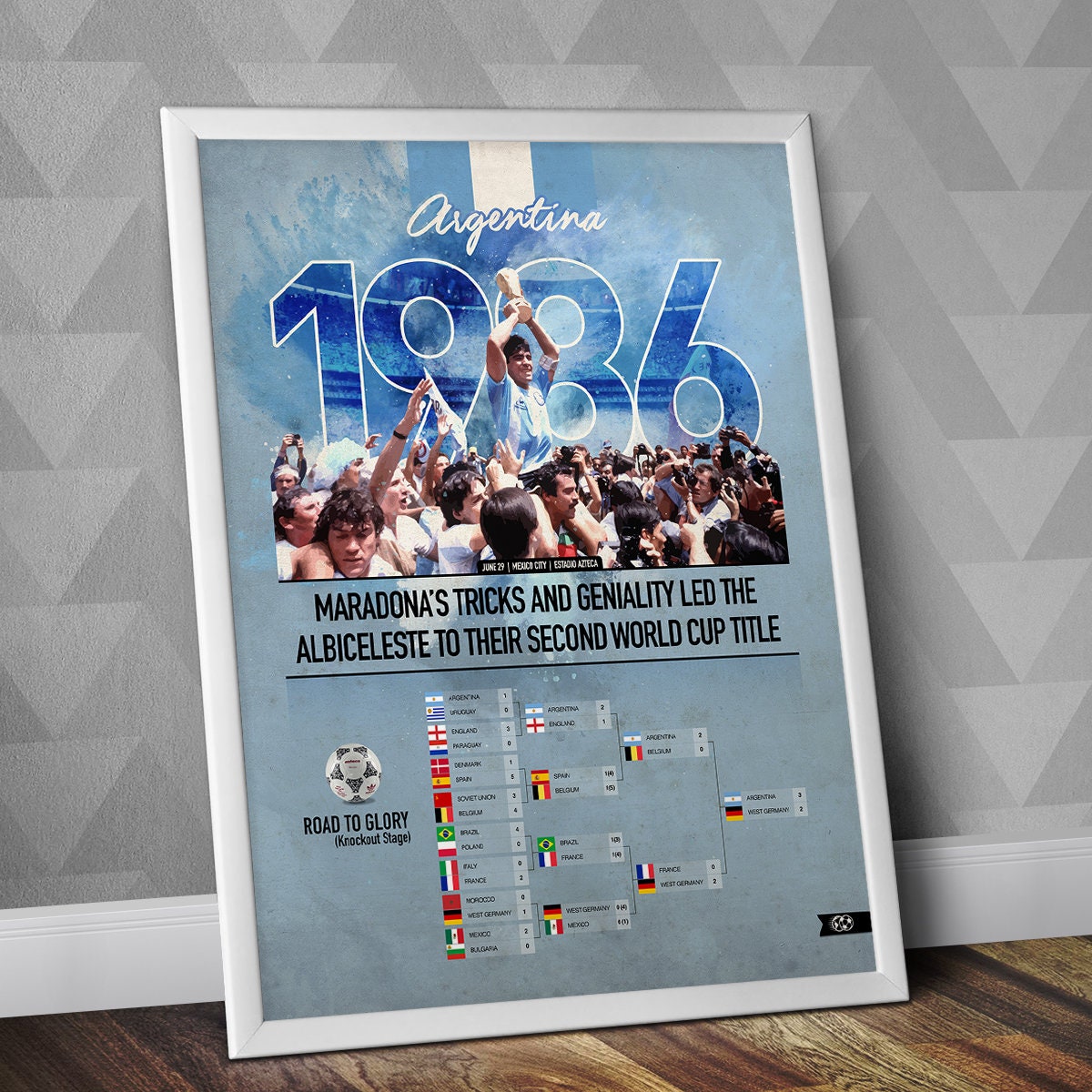 Maradona Argentina Le Coq World Cup GREAT Poster 