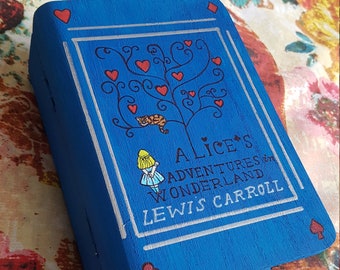 Alice in wonderland book shaped box book safe for jewellery or trinkets