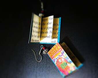 Book shaped earrings, mini book jewelry, popular classic books