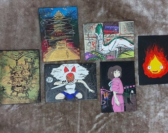 Anime fan art mini paintings