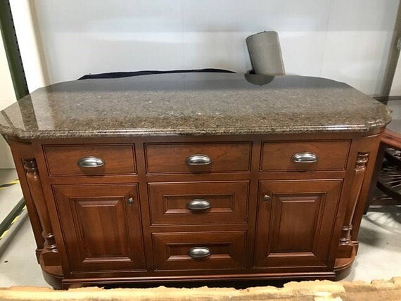 Stained Cherry Island Granite Countertop Etsy