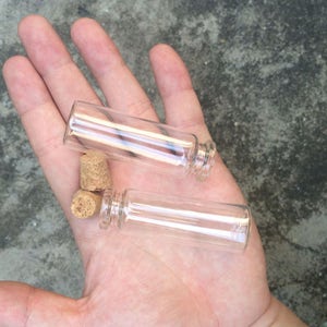 100pcs 22x65x12.5mm 15ml Mini Clear Glass Bottles with Corks Stopper Glass Vials Jars