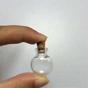 10 mini bouteilles en verre pendentifs 1 ml petites bouteilles de souhaits avec du liège Arts Jas pour collier pendentifs transparent PAR
