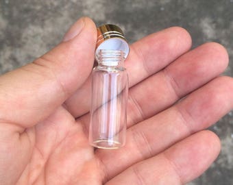 100pcs 4ml  16x40x8mm Mini Glass Bottles Liquid Bottles Gold Screw Aluminum Cover Empty Seal Bottles Jars